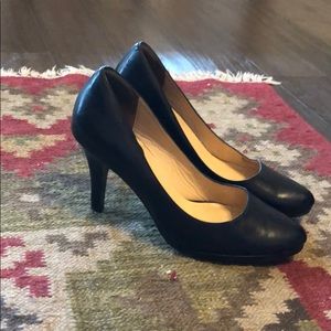 Cole Haan Nike Air Black Leather Heel Sz 9